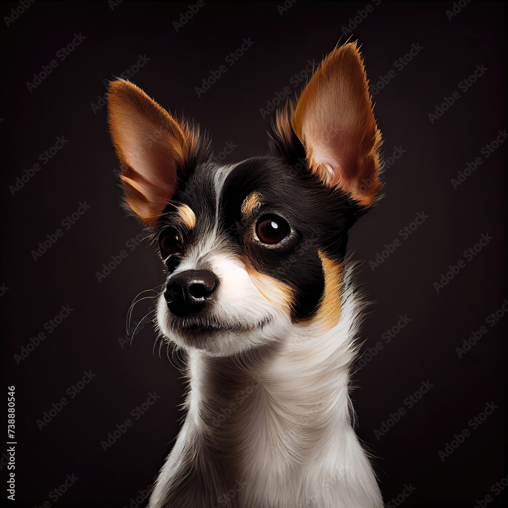 Toy Fox Terrier Portrait in Professional Studio Setting