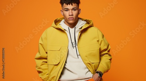 a man in a yellow jacket