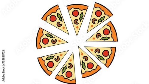 pizza on a white background animation