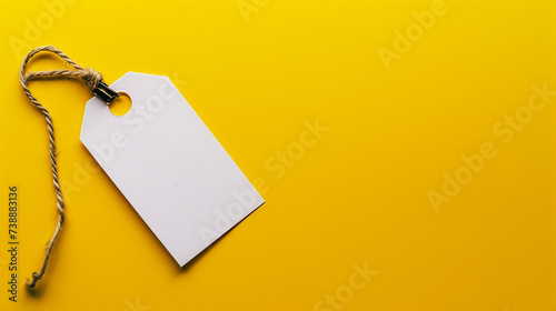 Customizable Blank Name Tag on Yellow Background for Personalized Identification and Labeling