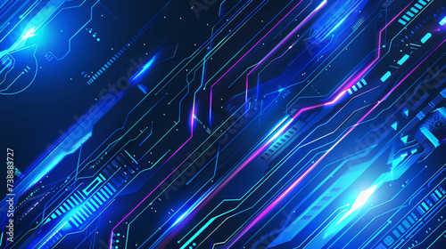 Azure color cyber and tech background