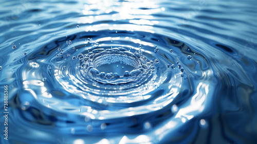 Close-Up of Water Drop Creating Ripple Effect