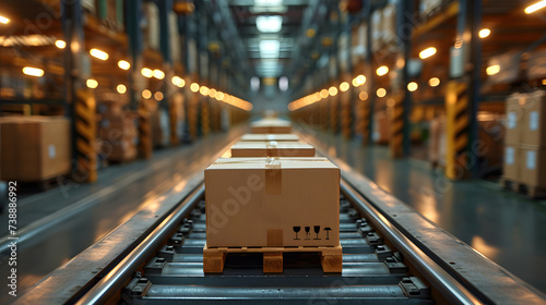 production line of Cardboard parcel boxes for prepare delivering in the industrial business production line. 