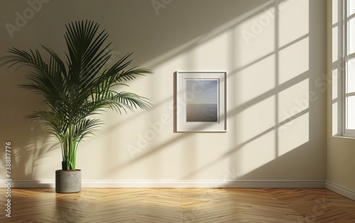 A potted plant sits in a corner of a room  adding a touch of greenery to the space. The plant is well-cared for and thriving in its indoor environment