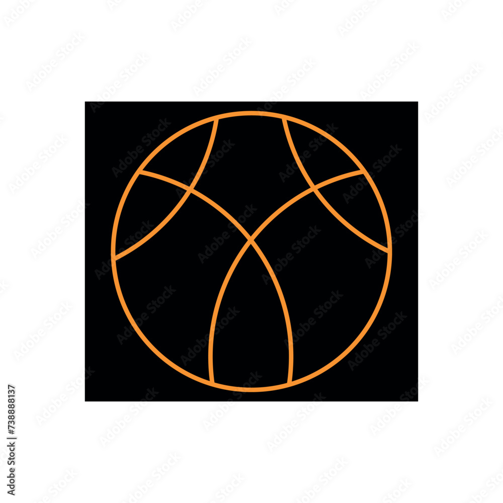 Basketball icon line vector isolated on white background 