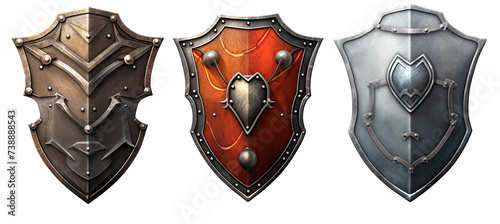 Set of warrior shields. isolated on white background
