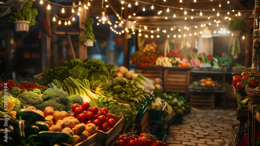 Local food market. Support local farmers, embrace sustainable living, and make eco-friendly grocery choices.