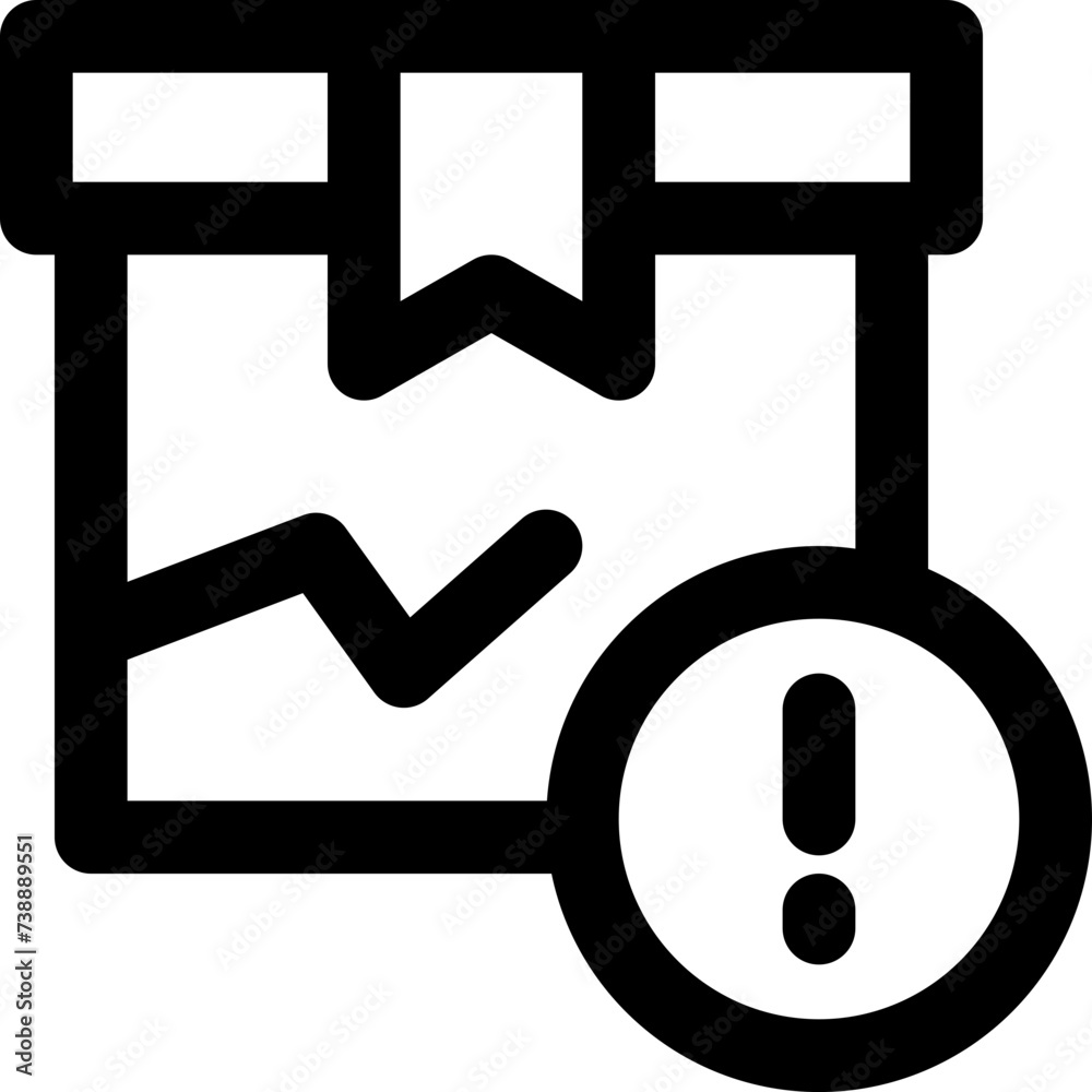 damaged package icon. vector line icon for your website, mobile, presentation, and logo design. damaged package icon. vector line icon for your website, mobile, presentation, and logo design.
