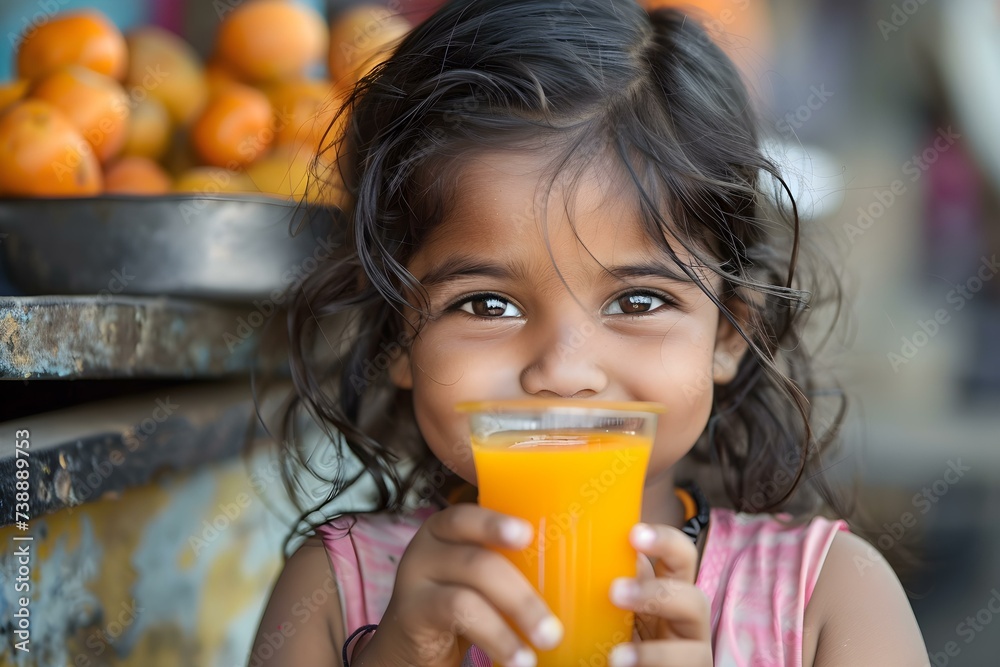 A young Indian child smiling while enjoying a refreshing fruit juice. Concept Portrait Photography, Indian Culture, Happiness, Childhood Memories, Healthy Lifestyle A young Indian child smiling while enjoying a refreshing fruit juice. Concept Portrait Photography, Indian Culture, Happiness, Childhood Memories, Healthy Lifestyle