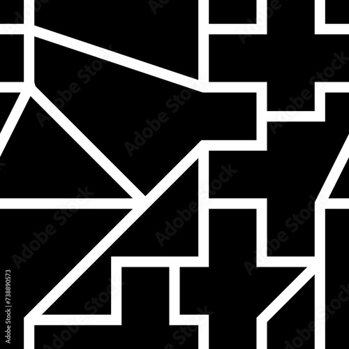 Seamless pattern. Embroidery background. Tribal motif. Ethnic mosaic. Figures ornament. Folk wallpaper. Polygons, triangles backdrop. Digital paper, textile print, web design, abstract. Vector art.