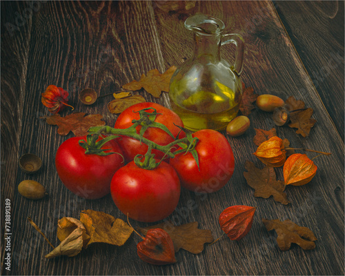 Texture on Tomatoes and Olive Oil 