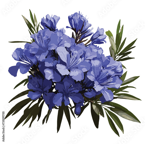 bouquet of indigo color Azalea  flower vector artwork 