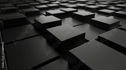 Abstract 3d rendering of the black geometric background   digital data background 3d render polygon. 