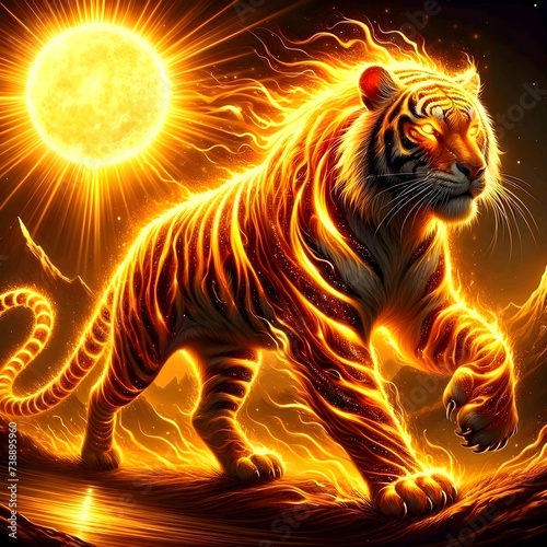 tiger, wild animal, king of the jungle, wild tiger, tiger illustration, vector animal © hawk artwork