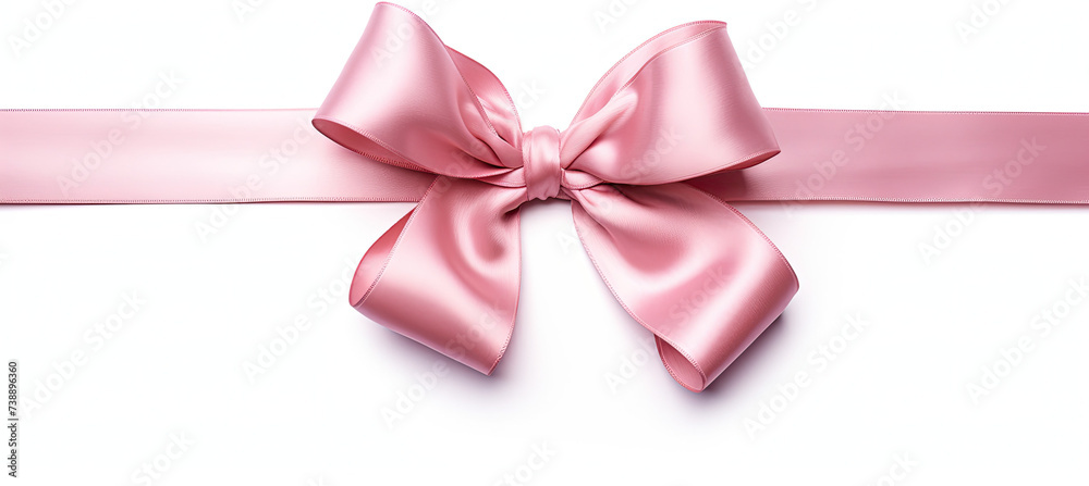 Pink String with bow. isolated on white background Pink String with bow. isolated on white background