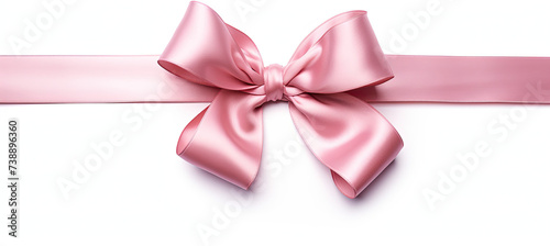 Pink String with bow. isolated on white background