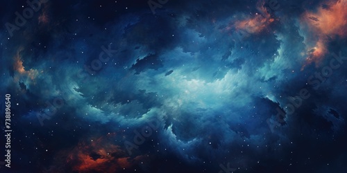Abstract Rotating Cosmic Clouds Background, Night sky with clouds and stars © Creative Canvas