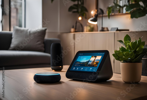 modern living room and home assistant