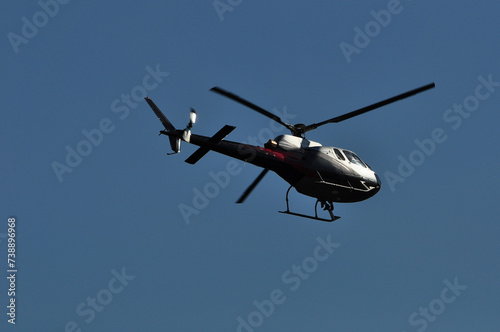 helicopter with three propellers in flight