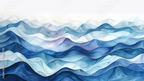 abstract watercolor ocean waves