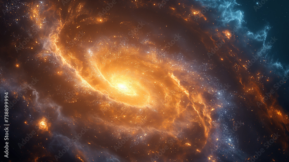 Golden Spiral Galaxy Formation - obrazy, fototapety, plakaty 