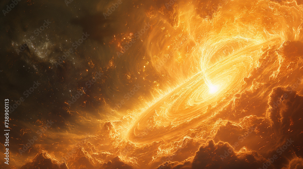 Spiraling Inferno Galaxy - obrazy, fototapety, plakaty 