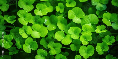 Water Pennywort Hydrocotyle umbellata L. green leave photo