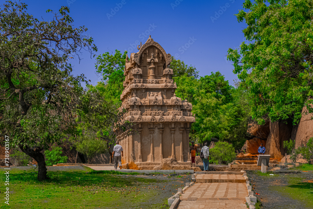 Largest rock reliefs in Asia - Ganesh Ratha is UNESCO World Heritage Site located at Mamallapuram aka Mahabalipuram in Tamil Nadu, India. Largest rock reliefs in Asia - Ganesh Ratha is UNESCO World Heritage Site located at Mamallapuram aka Mahabalipuram in Tamil Nadu, India.