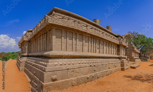Raja Gopuram built by Pallavas, This is UNESCO's World Heritage Site located at Great South Indian architecture, Tamil Nadu, Mamallapuram, or Mahabalipuram.