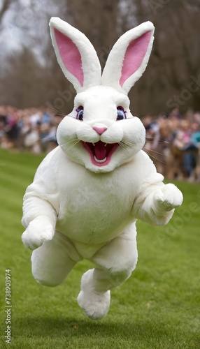 Laughing Easter bunny races to Easter