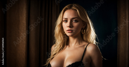 Surreal Sensuality Captivating Beauty in Luxury Lingerie and Dark Dreams