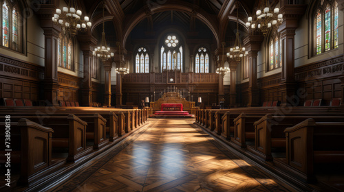 Elegant Courtroom Interior with Exquisite Detailing © Don