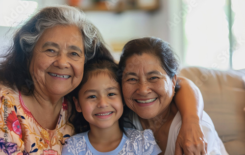 Three Generations of Latin Beauty: Smiling Together at Home  © Creative Valley
