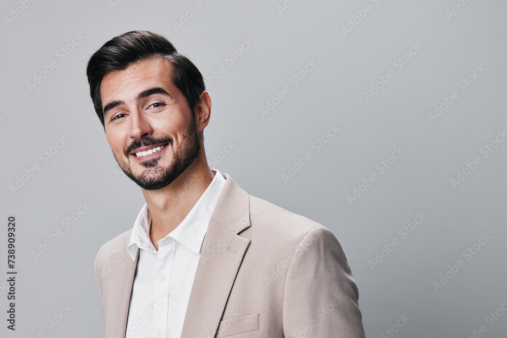 suit man beard business smiling copyspace businessman handsome beige portrait happy suit man beard business smiling copyspace businessman handsome beige portrait happy