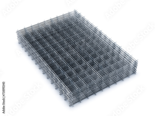 Metal net isolated on the white background. 3d rendering