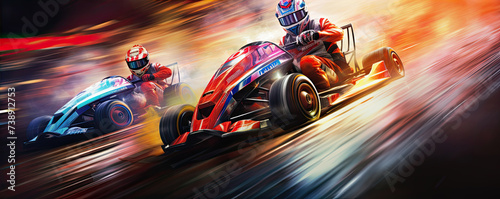 Motor sports race or competitive team racing.