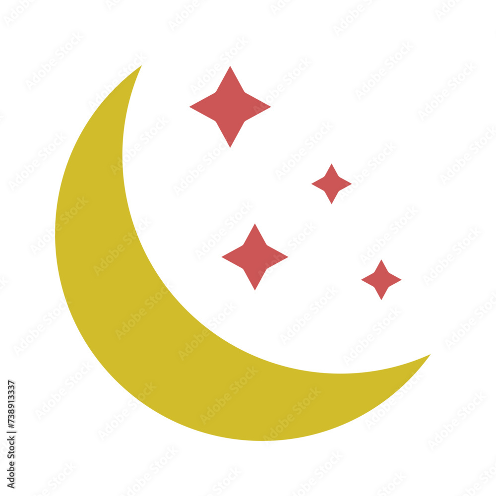 Moon Glyph Two Color Icon Moon Glyph Two Color Icon