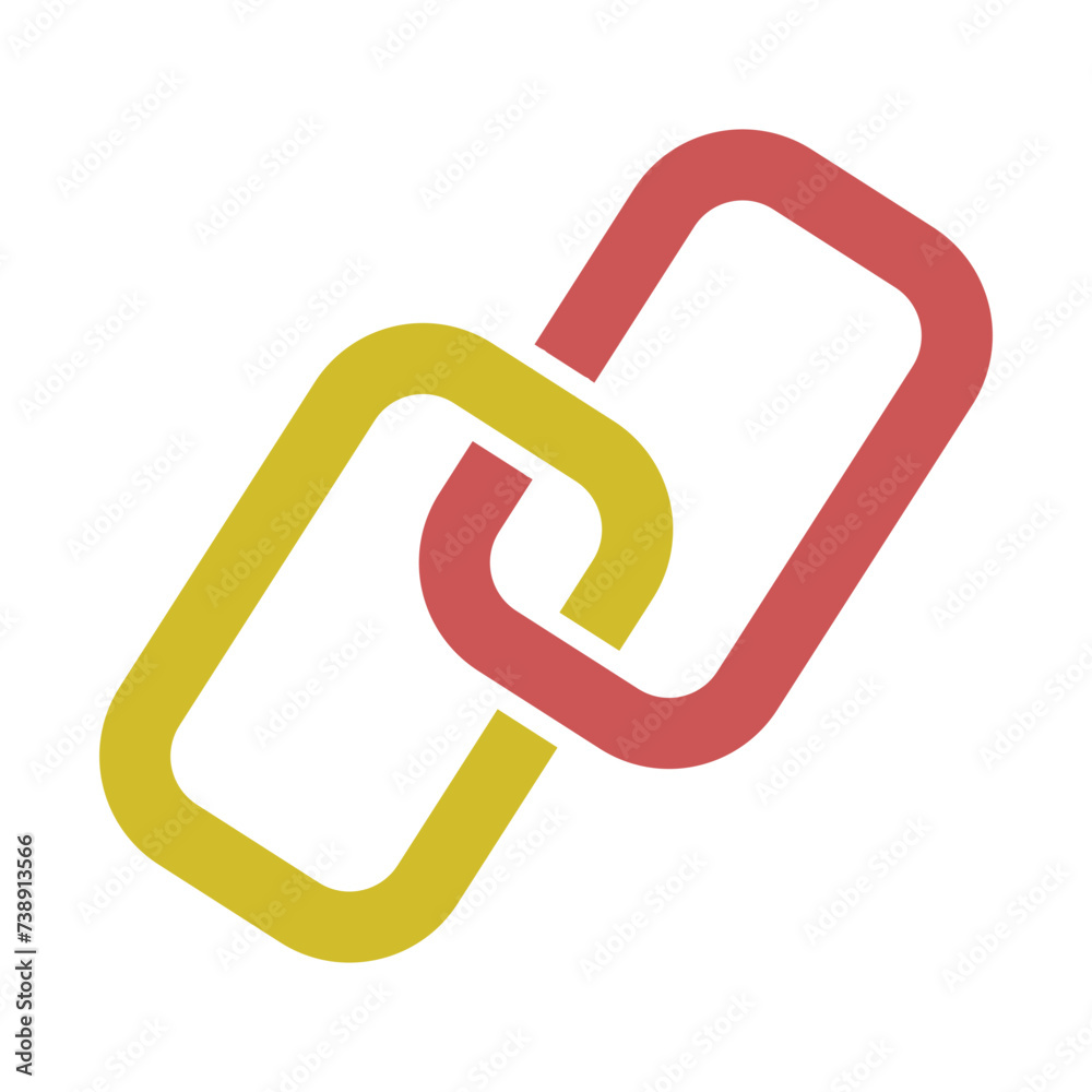 Chain Glyph Two Color Icon