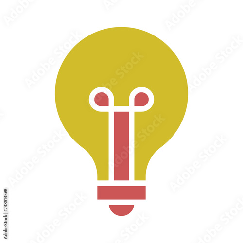 Lightbulb Glyph Two Color Icon