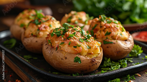 Kumpir - Turkish Stuffed Baked Potatoes Snapshot Image photo