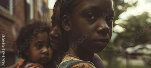 Black family in the city