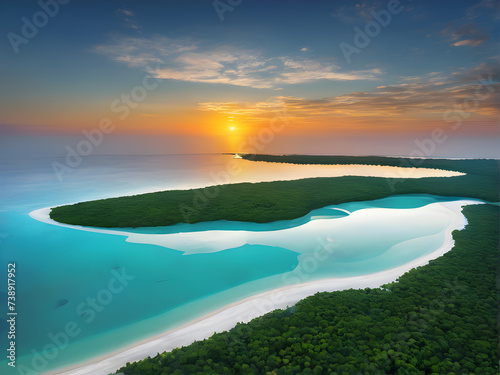 Undulating Sea Lagoon Stretches Vast - Reflecting Sky's Colorful Theater 