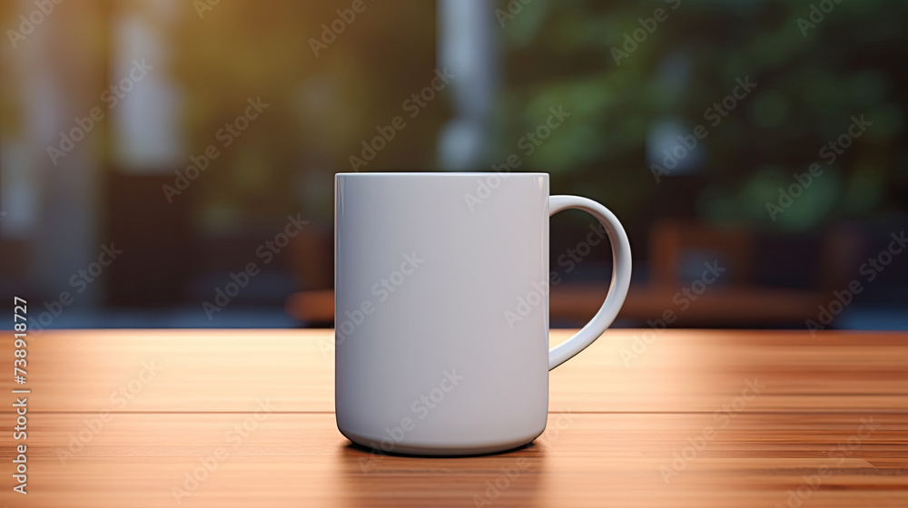 Simple white coffee mug centered on a wooden table, bathed in warm morning sunlight with a blurred background.
Simple white coffee mug centered on a wooden table, bathed in warm morning sunlight with a blurred background.