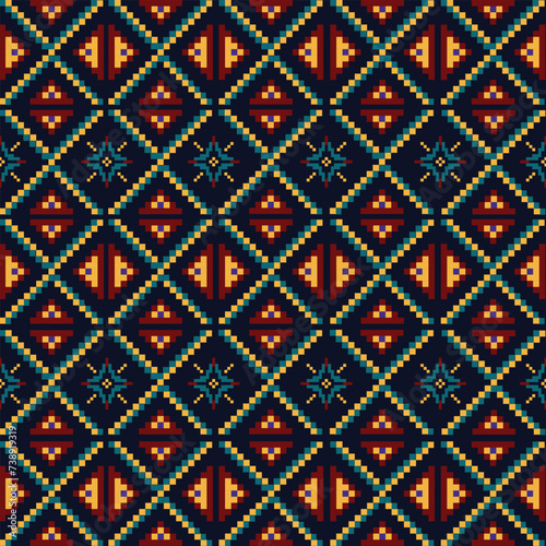 Ancient Thai design seamless geometric pattern Thai fabric pattern Seamless texture Ethnic background
Sophisticated Thai print
Ornamental fabric
Classic Thai motif
