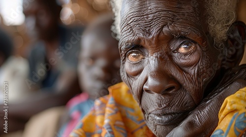 Picture of a malnourished elderly person receiving care in a healthcare facility, highlighting the vulnerability of older adults to malnutrition and its associated health complicat photo