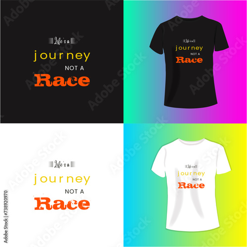 JOURNEY NOT A RACE typography t-shirt design. Perfect for print items and bags, poster, cards, banner, Handwritten vector illustration....