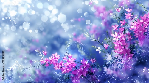 Enchanted Pink Flowers with Magical Bokeh Background