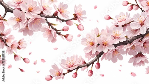 serene and picturesque beauty of cherry blossoms  known as sakura  a symbol of spring and renewal