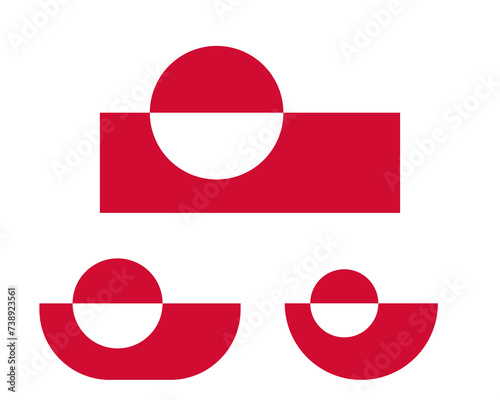 Free Download Flag in rectangle oval and circle, isolated png background. Flag of Greenland - GFXLoad