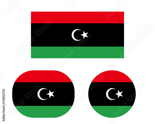 Free Download Flag in rectangle oval and circle, isolated png background. Flag of Libya - GFXLoad
